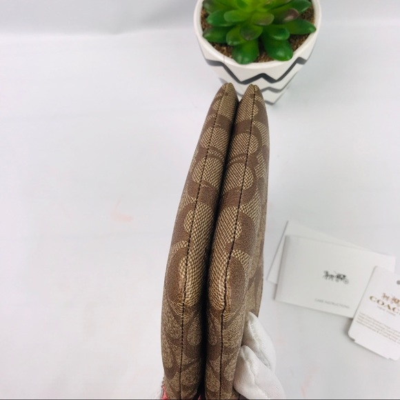 Authentic Coach Double Zip Brown Wristlet Wallet - Picture 7 of 8